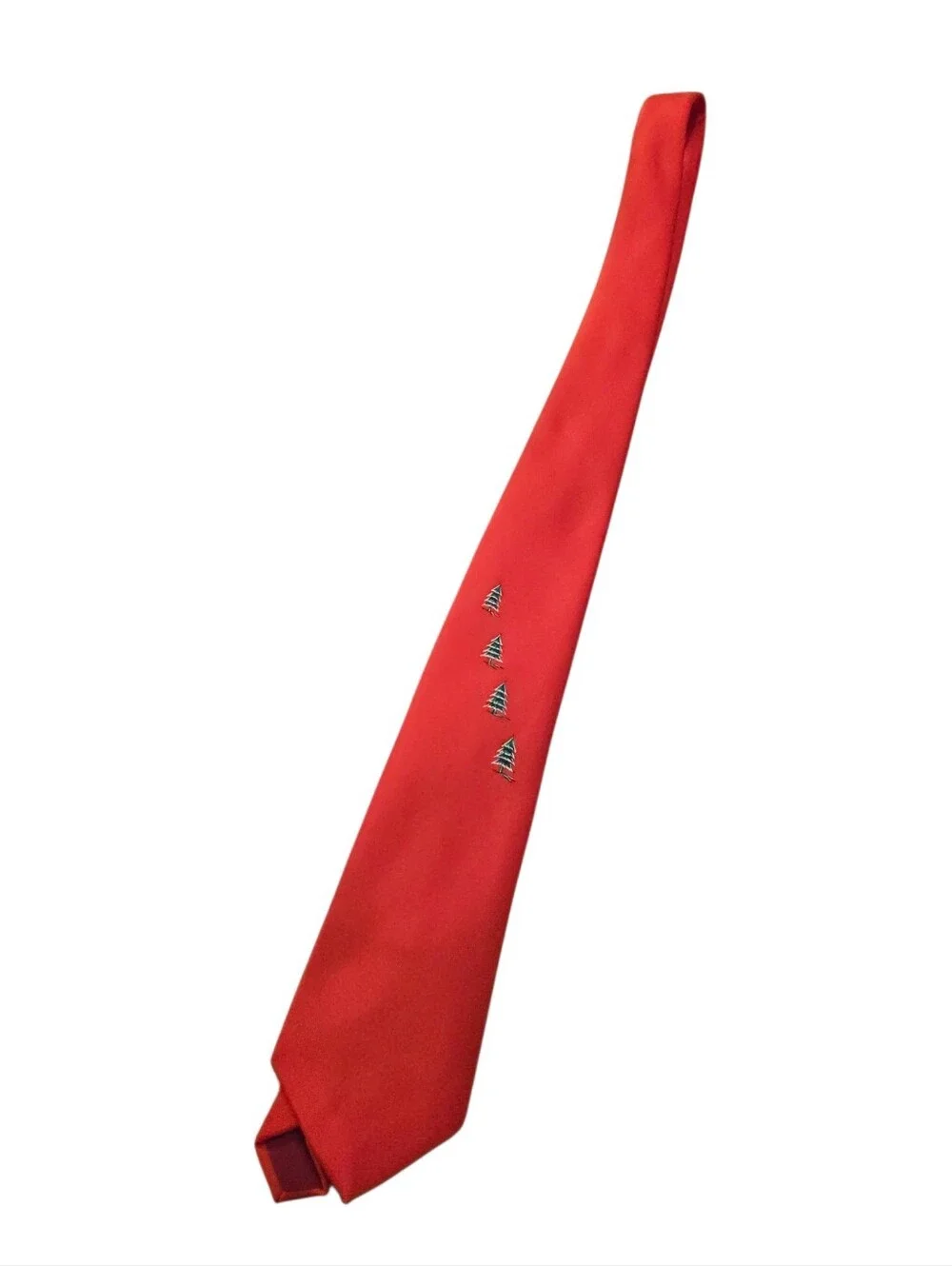 Vtg Prince Bellini Red Holiday Hand Painted Tie
